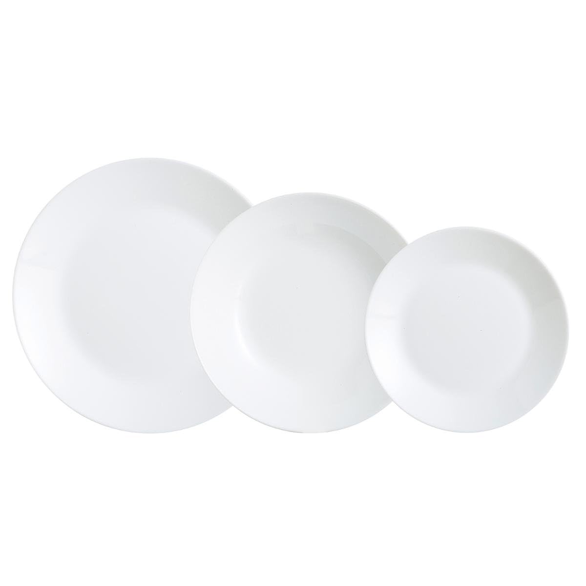 Dajar dinner service Zelie Luminarc, glass, white, 27 x 12 x 26.5 cm, 18 units