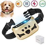 lushujun Stop Barking Collar for Small Medium Large Dogs, No Bark Collar with 7 Adjustable Intensity Levels, Rechargeable and Rainproof Anti Bark Collar (Neck Size:6.5-24'')