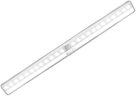 Motion Sensor Wardrobe Light,Kindomer Wireless PIR Motion Sensor Light Bar,LED Night Light,18 LED Cabinet Light, with Stick-on Magnetic Strip Closet Cabinet Wardrobe Stair Washroom ,Safe Lights with Battery Operated (1 Pack,White)