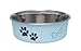 Loving Pets Bella Dog Bowls- Stainless Steel Dog & Cat Bowls - Spill Proof Dog Food Bowl, Cat Bowl, Puppy Essentials & Pet Supplies Great for Home & Travel (Medium 20-25 lbs, Murano Blue)