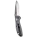 Benchmade - Mini Griptilian 556-1 Knife, Drop-Point Blade, Serrated Edge, Satin Finish, Gray Handle