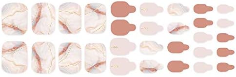 ZINIPIN FA147 30 Pack Foot Gel Nail Stickers, Just Stick On, Self Salon Finish (Soft Marble)