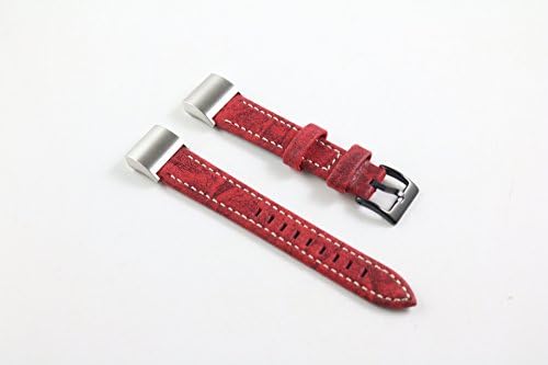 CMBro Top Leather Material Strap Watch Band For Fitbit Ionic Wrist Watchband (Red)