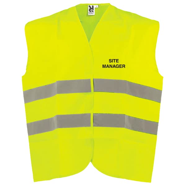 V Safety Site Manager Hi Vis Vest - XL/2XL - Yellow Safety Vest