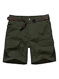 Men’s Outdoor Casual Expandable Waist Lightweight Water Resistant Quick Dry Cargo Fishing Hiking Shorts