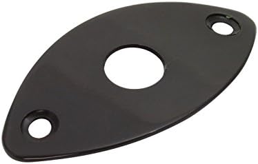 bangdan Metal Jack Plate Jackplate for guitars Curved Football shaped, black