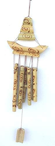 Tej Gifts - Feng Shui Wooden Wind Chime Hanging Bamboo 8 Pipes for Positive Energy Home Decor Gift Item