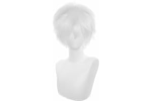 COSPLAZA Cosplay Wigs short white Party Full Hair with Free Cap Free Wig Net