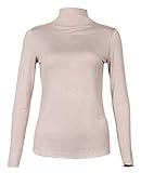 GEMBERA Women’s Basic Long Sleeve Mock Turtleneck Layering T Shirt Pullover Tops