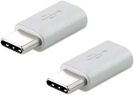2-Pack Type C (USB-C) to USB 2.0 Micro USB Female Adapter Charge and Data Sync Converter for Google Pixel, Samsung Galaxy Note 8, S8, LG V30, G6, Sony XZ, HTC U11, Moto Z and Type-C Phone (Sliver)