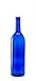 North Mountain Supply 750ml Glass Bordeaux Wine Bottle Flat-Bottomed Cork Finish - Case of 12 - Cobalt Blue