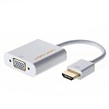 HDMI to VGA Adapter, CableCreation HDMI Male to VGA Female Converter, for PC Laptop Notebook HD DVD and More, White Color