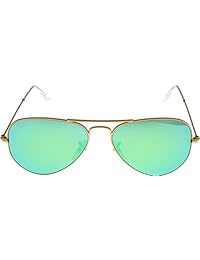 Ray Ban anteojos de sol Aviator Oro   Verde Lentes de Espejo Rb3025 112   Unisex 19