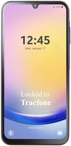 Tracfone, Samsung Galaxy A25 5G, 128GB, Prepaid Smartphone, Black, 50MP Main Camera, Locked