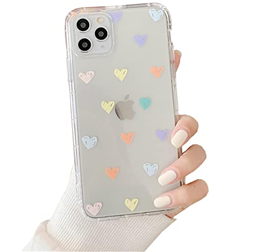 Einaily Hülle Für Iphone 13 Mini Case Crystal Clear Handyhülle Mode Chic Liebesherz Muster Ultra Dünn Silikon Bumper Stoßfest Kratzfest Schutzhülle Für Iphone 13 Mini Case Cover