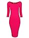 TAM Ware Womens Classic Slim Fit Bodycon Midi Dress