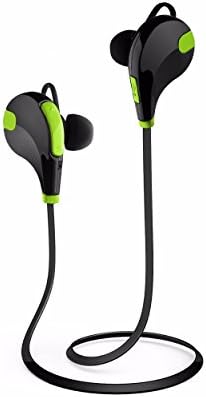 Pure Mobility Sport Style Wireless Earbuds - Bluetooth/Noise Cancelling In-Ear w/ Built-in Microphone/Sweatproof - Green (Updated Version)