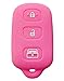 Rpkey Silicone Keyless Entry Remote Control Key Fob Cover Case protector Replacement Fit For 1999-2009 Toyota 4Runner 2001-2008 Toyota Sequoia HYQ12BBX HYQ12BAN HYQ1512Y(Pink)