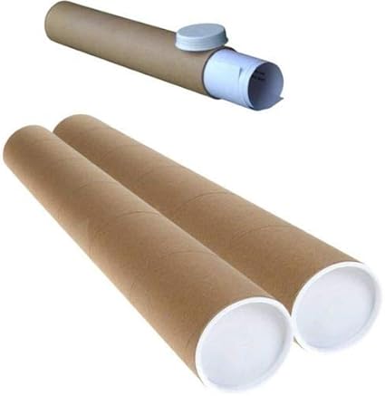 Strong Cardboard Postal Tubes+Plastic END CAPS 76MM 3