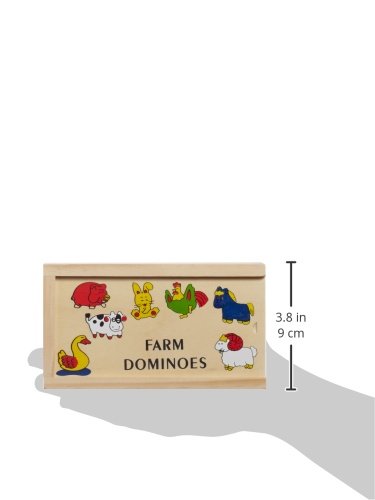 small foot Domino „Farm“ aus Holz, mit Bauernhof-Tiermotiven, in Holzbox mit Schiebedeckel, ab 3 Jahren, 7094 – Bild 4