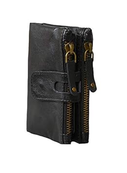 REDIT Black Leather 14 Card Slots Coin Bag Mens Wallet