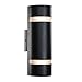 XiNBEi Lighting Outdoor Wall Sconce, Modern Water Proof D Shape Exterior Black Wall Light