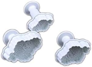 Great Chance 3-Piece Embroidery Pattern Plunger Cutter Cake Decorating Fondant Embossing Tool
