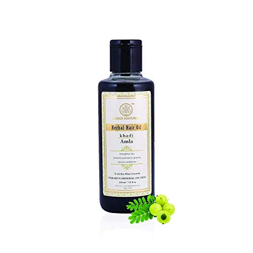 KHADI NATURAL Amla Herbal Hair Oil Paraben/Mineral Oil Free, 210ml