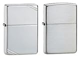 Zippo Lighter Set - Brushed Finish Sterling Silver