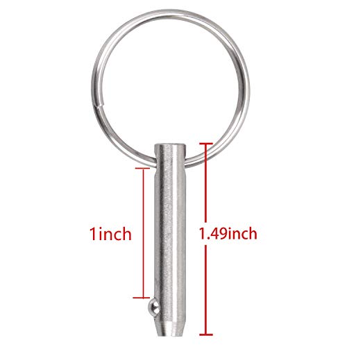 2 Pack Quick Release Pin, Diameter 0.197" (5mm), Overall Length