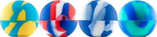 Oil Slick Ball Minis Platinum Cured Medical Grade Silicone Containers, Set of 4 (Blue Set)