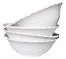 Cereal Soup Bowls Set 4 New Bone China, White Scalloped Embossed Pattern, 15 OZ, Holiday Kitchen Gift
