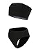 Ybenlow Women's 2 Piece Solid Bandeau Swimsuit Top Bottom Set,Black,Small