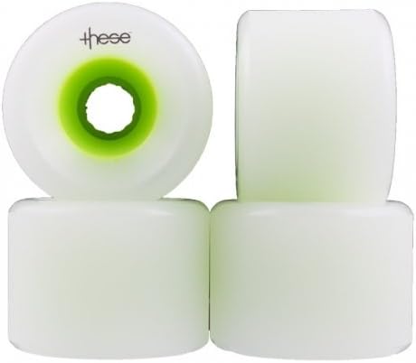 These Wheels 75mm 80a Green Freeride Formula Longboard Skateboard Wheels - Set of 4 WITH BEARINGS