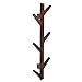 MyGift Brown Bamboo Decorative Coat Hooks, Entryway Rack Organizer with 6 Hooks