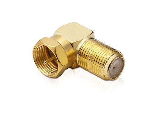 adaptare Ad 60785 90 Degree Angle Adapter F Male to F Female Gold-Plated
