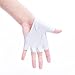 JISEN Women Half Palm Half Finger PU Leather Dancing Punk Gloves White