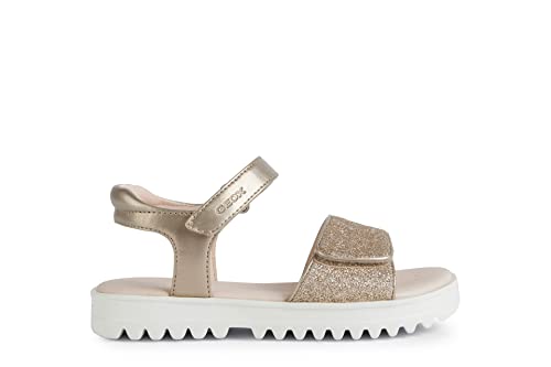 Geox Mädchen J Coralie Gir Sandal, Platinum, 32 EU