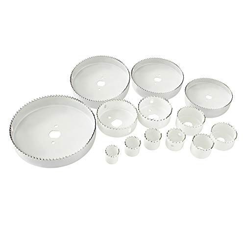 21pcs carbon Steel Hole Saw Sets kit,Normal Wood, Plywood, Drywall, PVC Board and Plastic Plate, Hole Saws with Mandrels, Hex Key and Install Plate, Cut Diameter 3/4"-5" Full Set in Storage Box