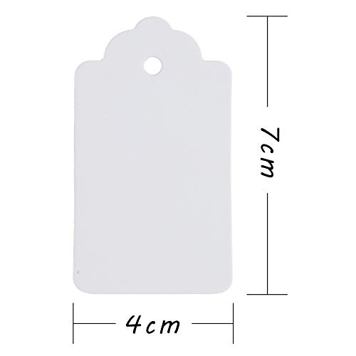 HAKACC Kraftpapier Anhänger, 200 STK. Geschenkanhänger Weiß Etiketten Kraftpapier Anhänger mit Schnur Wunschkarten für Hochzeit Weihnachten