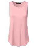 DRESSIS Womens Sleeveless Round Neck Loose Fit Flared Tank Top