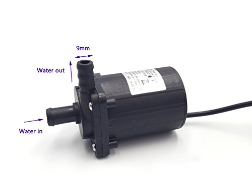Usmile IP68 DC9-12V 126GPH 480L/H Ultra Quiet Brushless Motor Portable Submersible Pump 16.8W Fountain Water Pump for Aquarium Fish Tank Filter Pond Spout, Statuary, Hydroponics