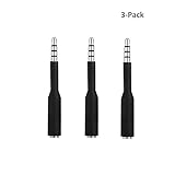 KiWiBiRD Mini Aux Extender Cable/Headphone Extension Adapter/3.5mm Male-to-Female Jack for Apple iPhone Smart Battery Charger Case, Mophie Juice Pack, Other Battery Cases (3-Pack)