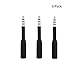 KiWiBiRD Mini Aux Extender Cable/Headphone Extension Adapter/3.5mm Male-to-Female Jack for Apple iPhone Smart Battery Charger Case, Mophie Juice Pack, Other Battery Cases (3-Pack)