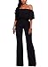Halfword Womens Off Shoulder Elegant Long Pants Wide Leg Jumpsuits Rompers XL Black