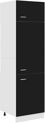 vidaXL Kitchen Cabinet Sideboard Black Chipboard 60x57x207 cm