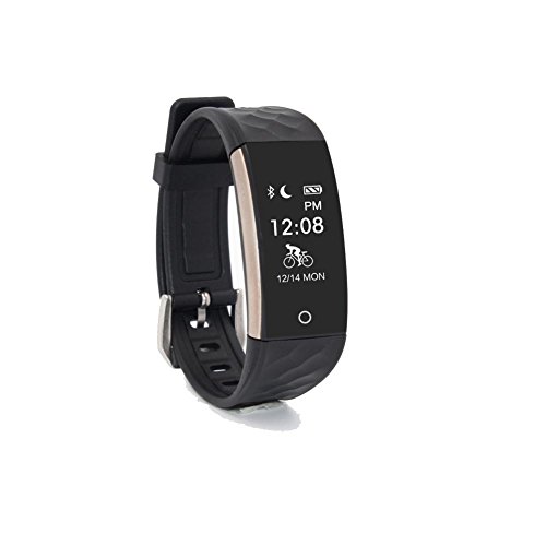 L@YC Smart Dynamic Monitoring Heart Rate Cycling Exercise Sleep Step Bluetooth Information Bracelet, Black