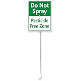 Ymaotrade Do Not Spray Yard Sign and Stake Kit, No Spray Sign Weatherproof Outdoor Garden Signs for Easy Mounting Indoor Outdoor Garden Lawn Yard Decor, Sturdy Aluminum Sign 7×8.8inch