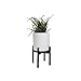 Sona Home Indoor Plant Stand - Mid Century Modern with 3 Sizes - 3 Colors, Stands for Planters, Wood Plant Stand, Pot Stand Fits Up to 12 Inches, Plant Holders Indoor Stand Only (Med, Black)
