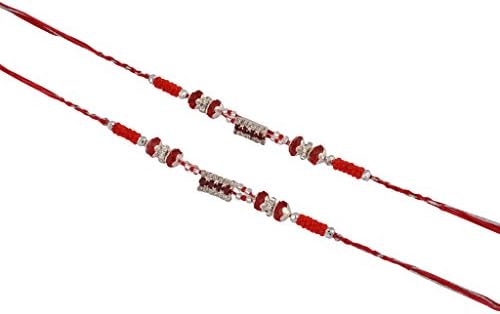 Celebrations India Metal n Stones Rakhi with Tilak for Men - Set of 2 rakhis (Deepmala11006Pair)